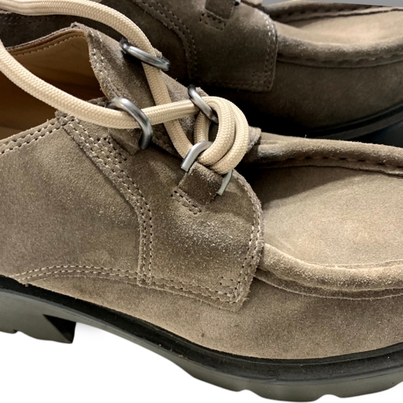 NWOB SAM EDELMAN Monna Lace up Lug Sole Loafer in desert olive, sz 7 - Picture 11 of 15